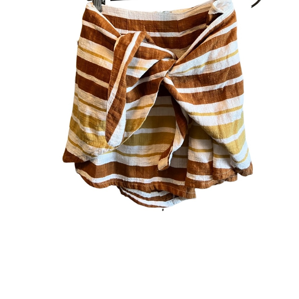 Striped Brown and White Women Shorts